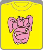 Прикольные футболки: розовый слоник на светлом